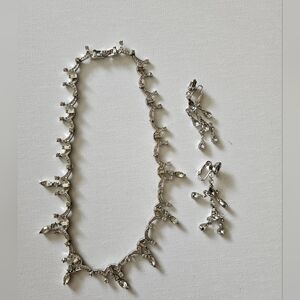 Costume Jewelry Necklace And Clip On Earrings